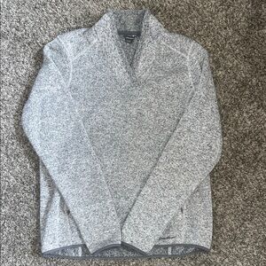 Eddie Bauer Women's Gray Marled V-Neck Sweater